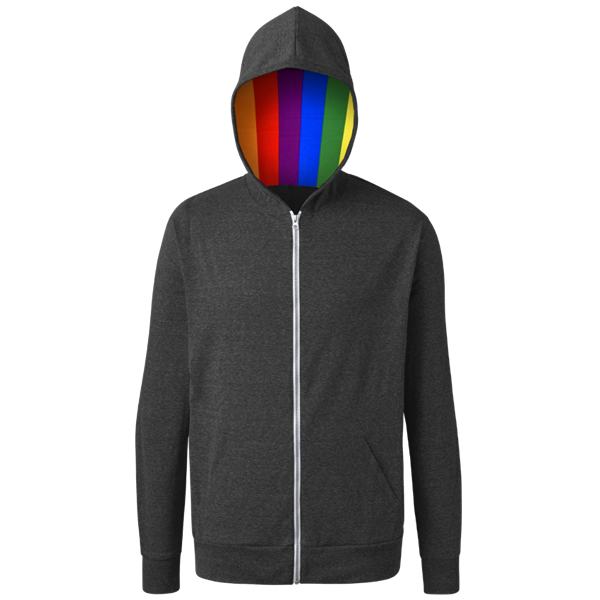 [BG] Pride Triblend Contrast Zip Front Hoodie