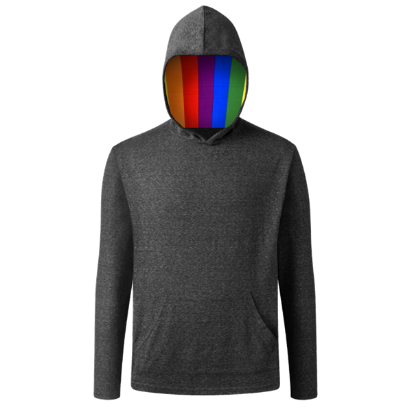 [BG] Pride Triblend Contrast Zip Front Hoodie