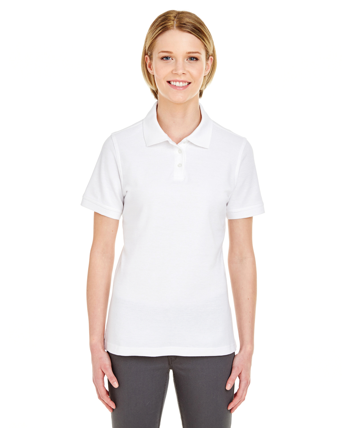 UltraClub Ladies\' Platinum Honeycomb Piqué Polo