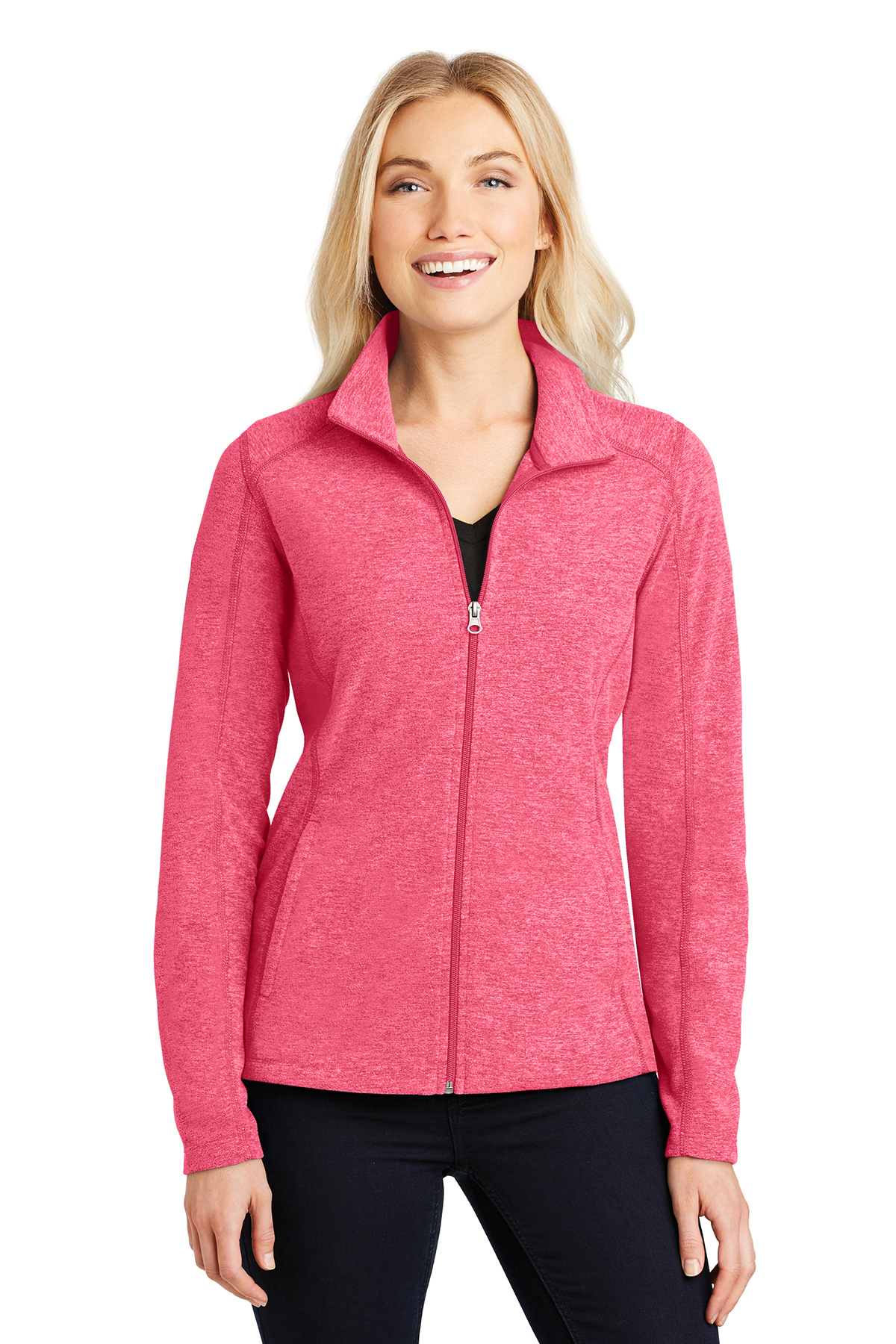 L235  Port Authority® Ladies Heather Microfleece Full-Zip Jacket