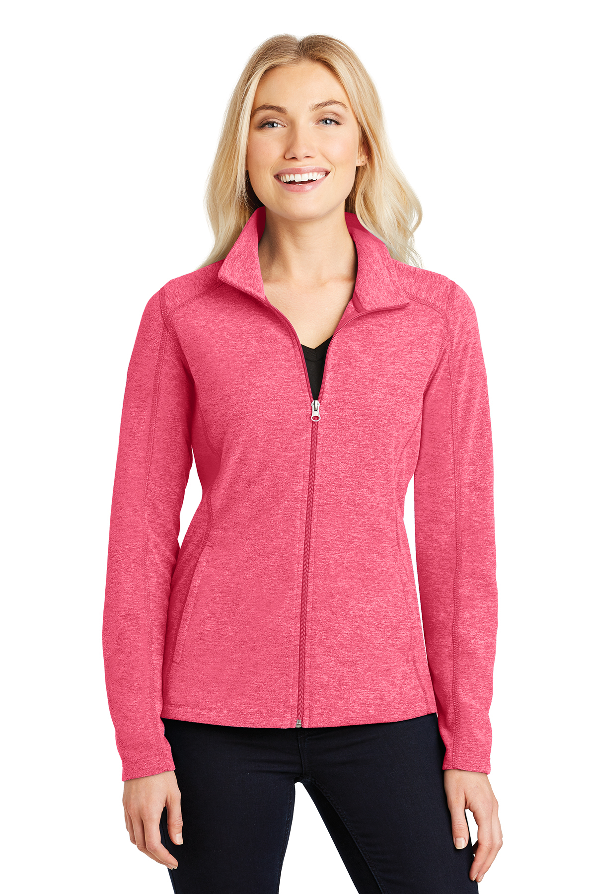 L235  Port AuthorityÂ® Ladies Heather Microfleece Full-Zip Jacket