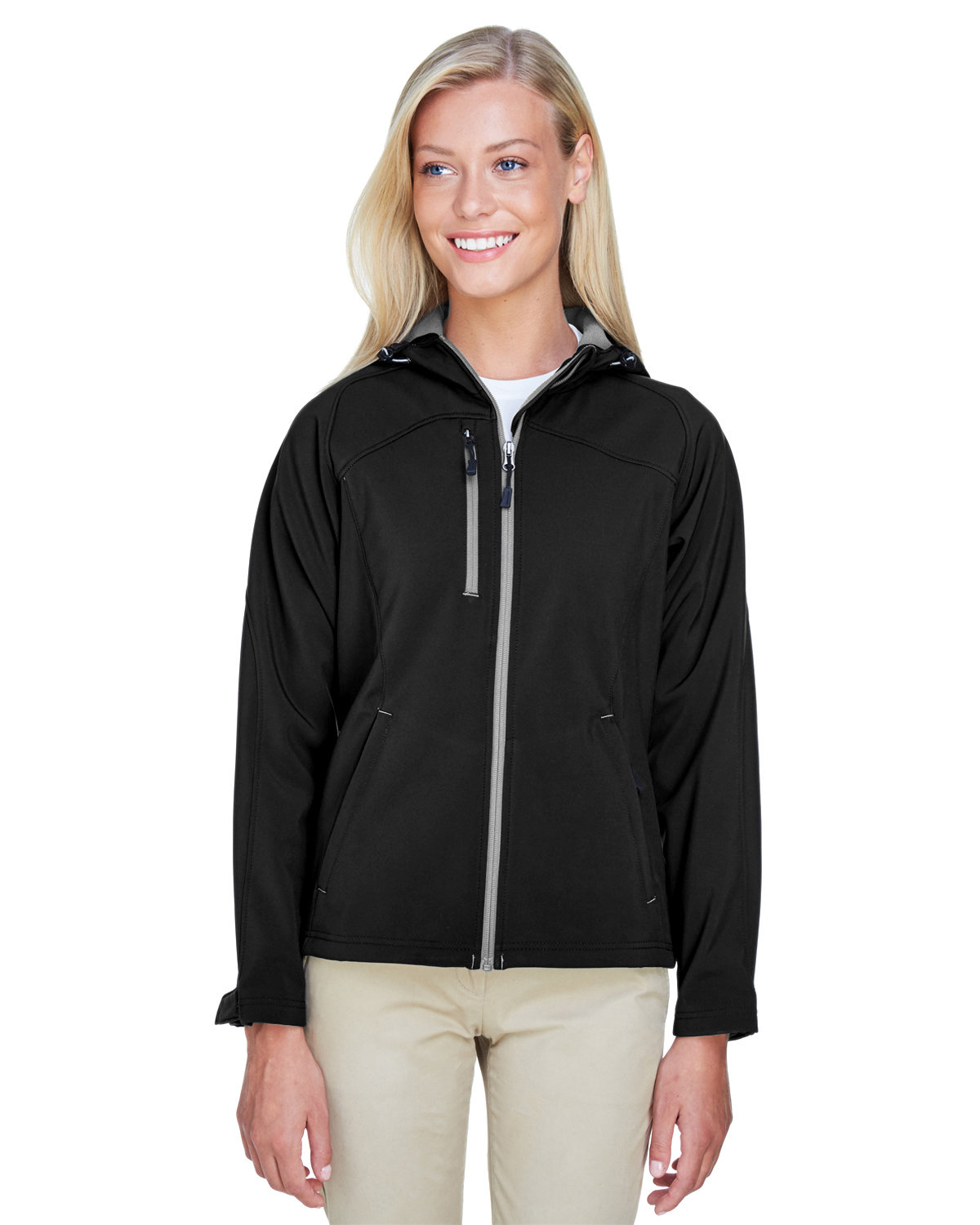 [AB] North End Ladies' Prospect Two-Layer Fleece Bonded Soft Shell Hooded Jacket