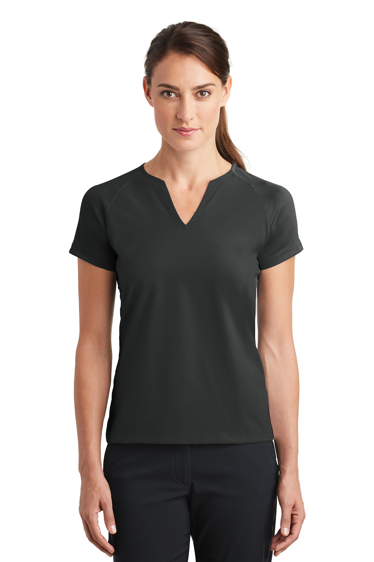 838960 Nike Ladies Dri-FIT Stretch Woven V-Neck Top