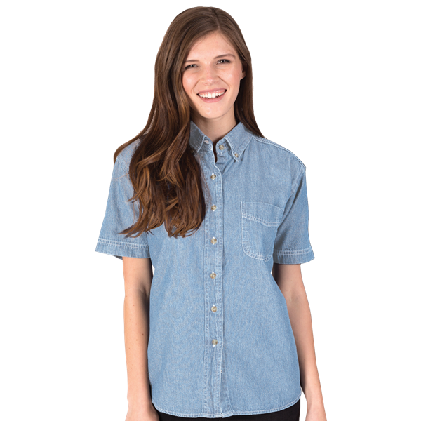 [BG] Ladies' S/S 100% Cotton Denim Shirt