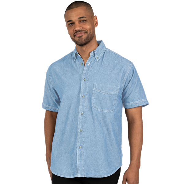 [BG] Men's S/S 100% Cotton Denim Shirt