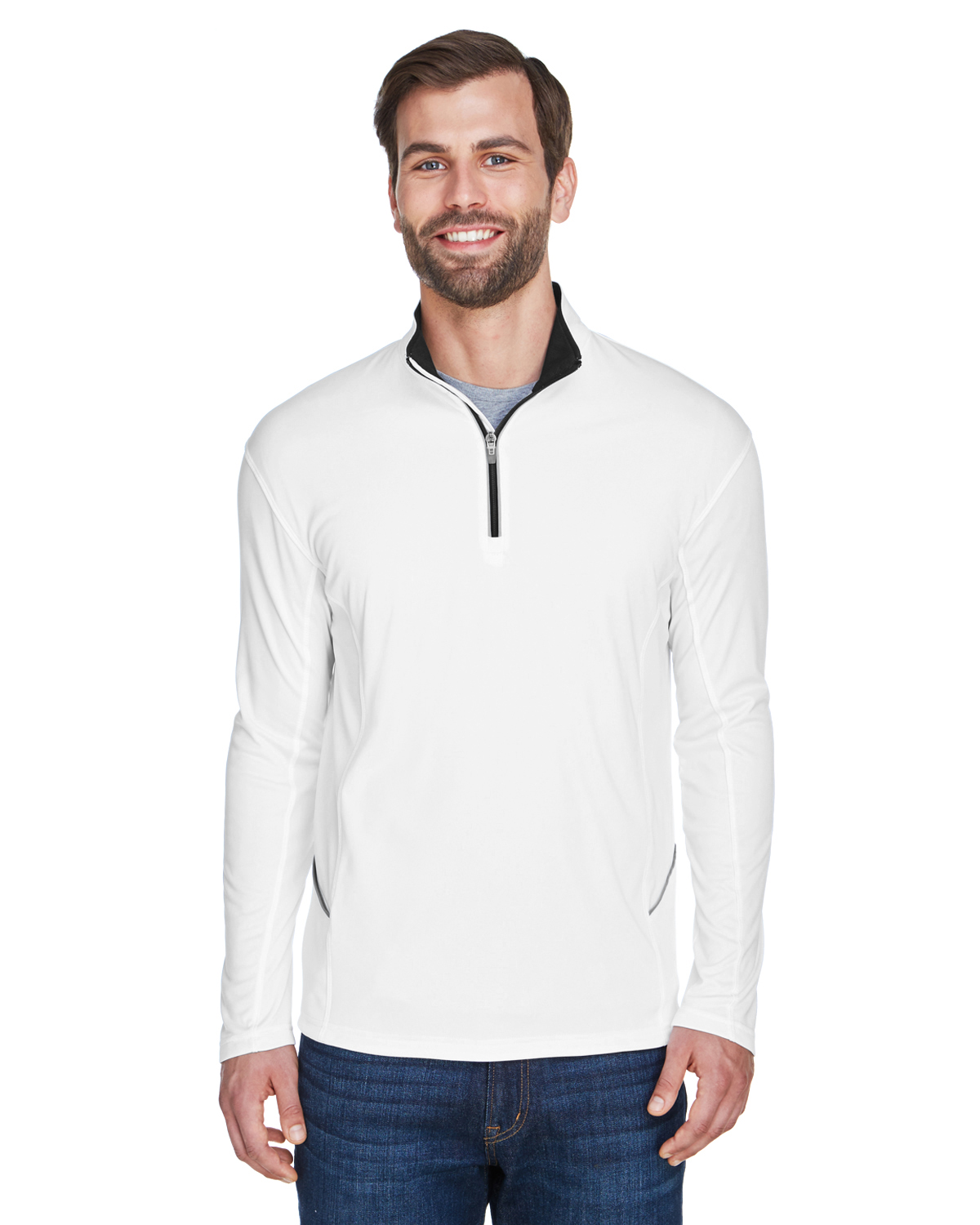 8230  UltraClub Men\'s Cool & Dry Sport Quarter-Zip Pullover