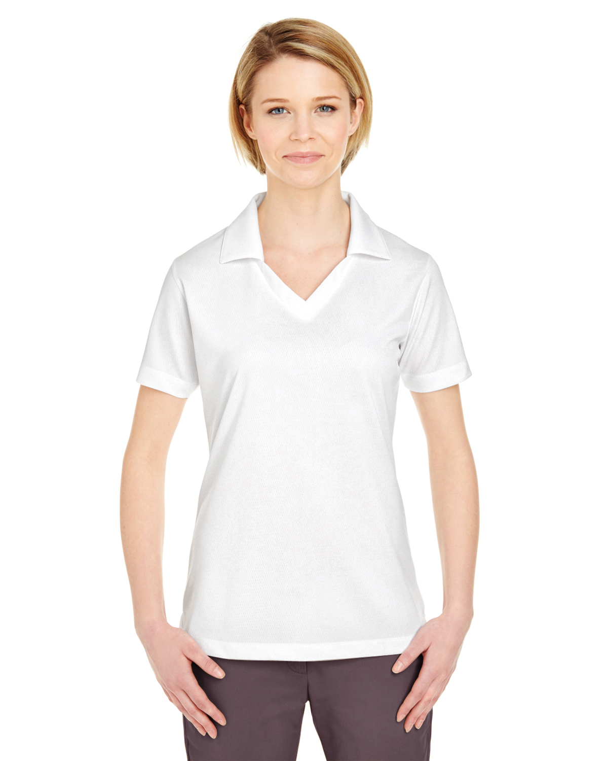 UltraClub Ladies\' Platinum Performance Jacquard Polo with TempControl Technology