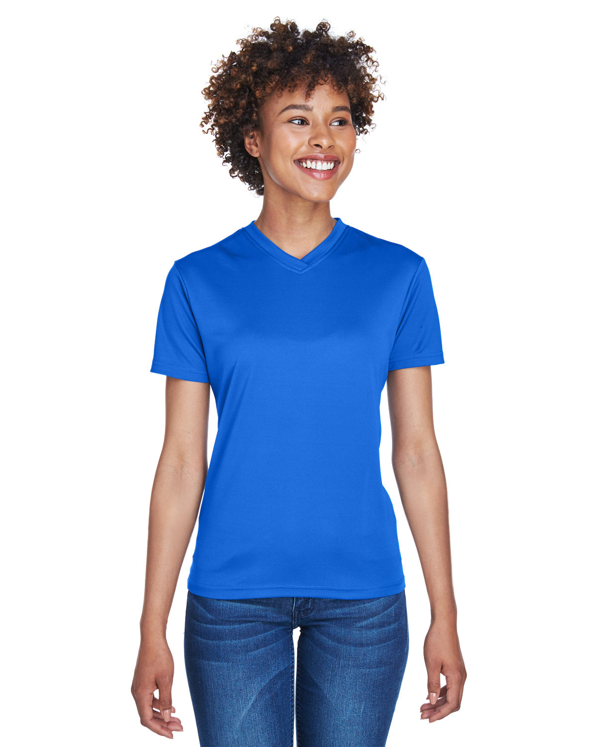 [AB] UltraClub Ladies' Cool & Dry Sport V-Neck T-Shirt