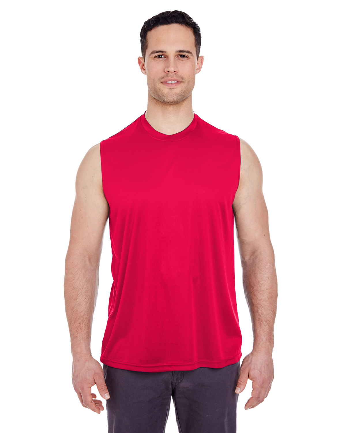 UltraClub Adult Cool & Dry Sport Performance Interlock Sleeveless T-Shirt