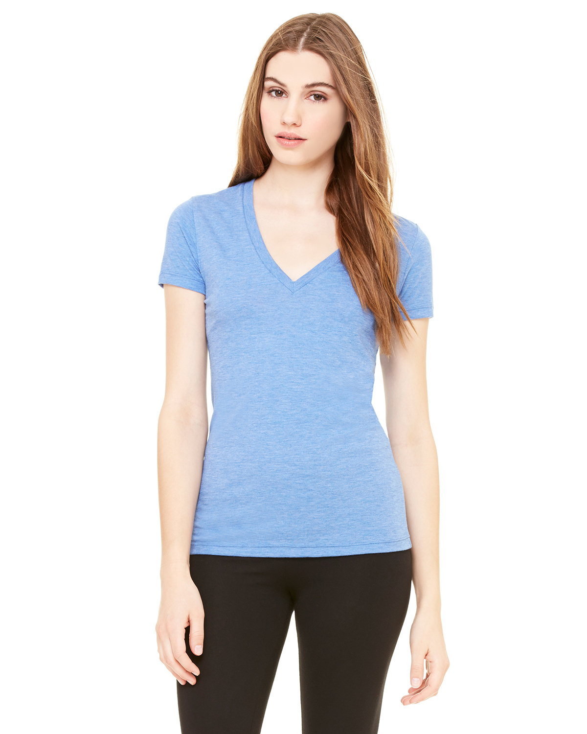 [AB] Bella + Canvas Ladies' Triblend Short-Sleeve Deep V-Neck T-Shirt