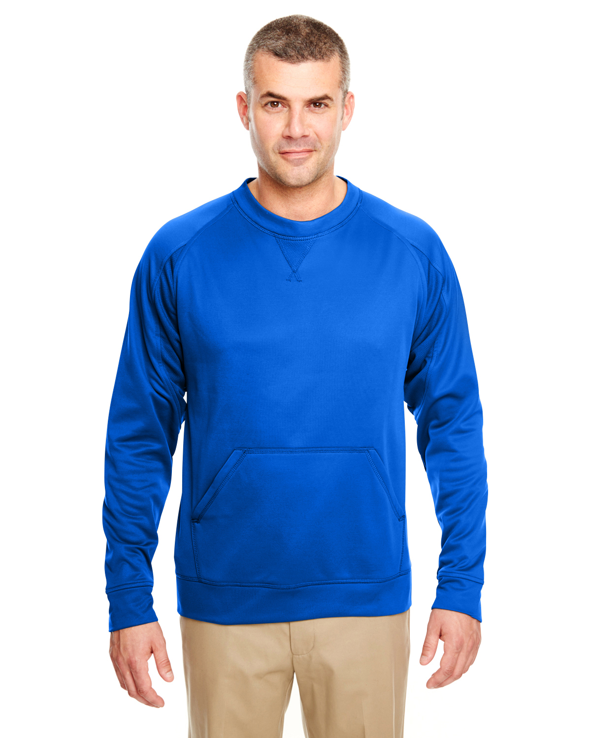 UltraClub Adult Cool & Dry Sport Crew Neck Fleece