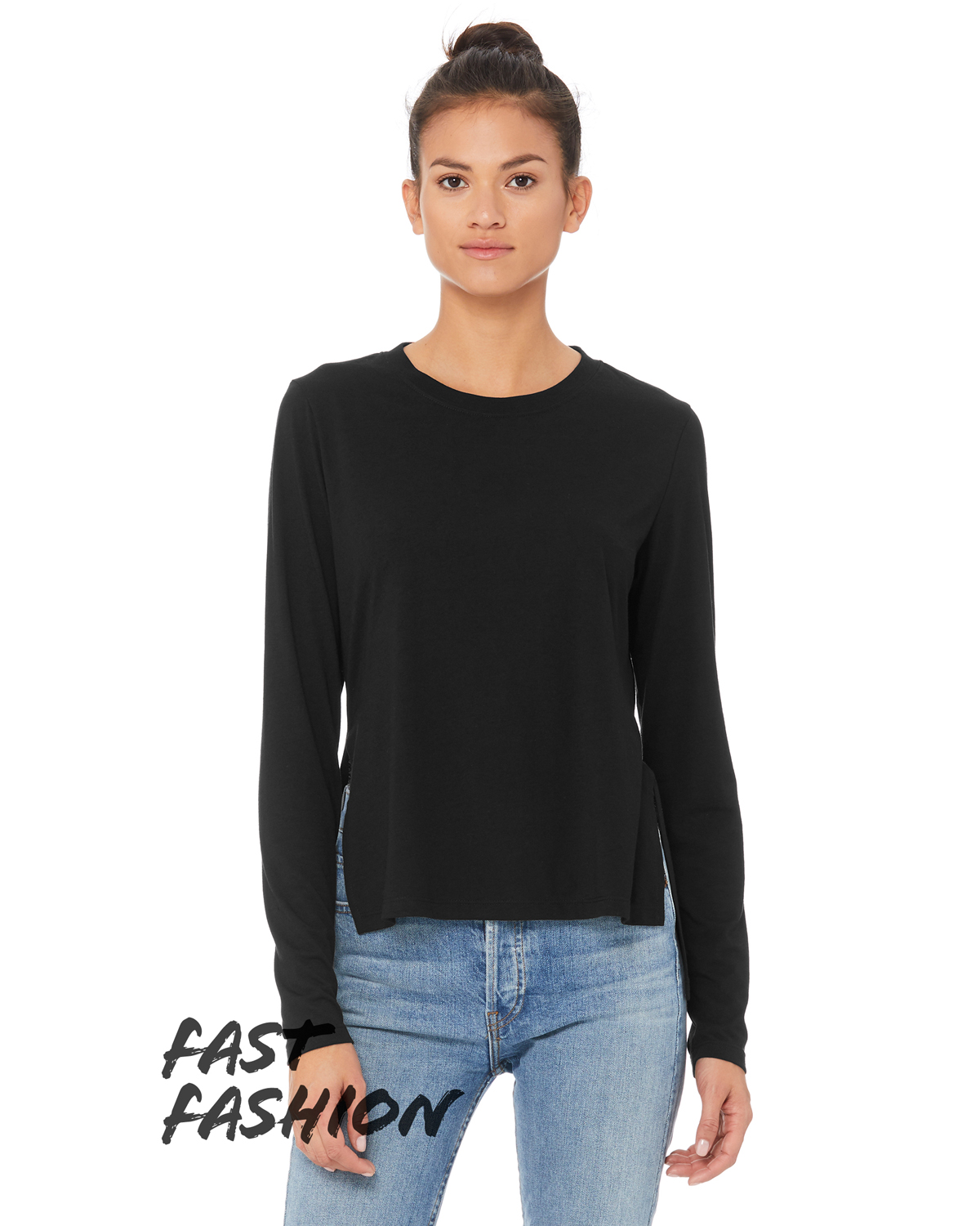 Bella + Canvas Fast Fashion Ladies\' Side Slit Long-Sleeve T-Shirt