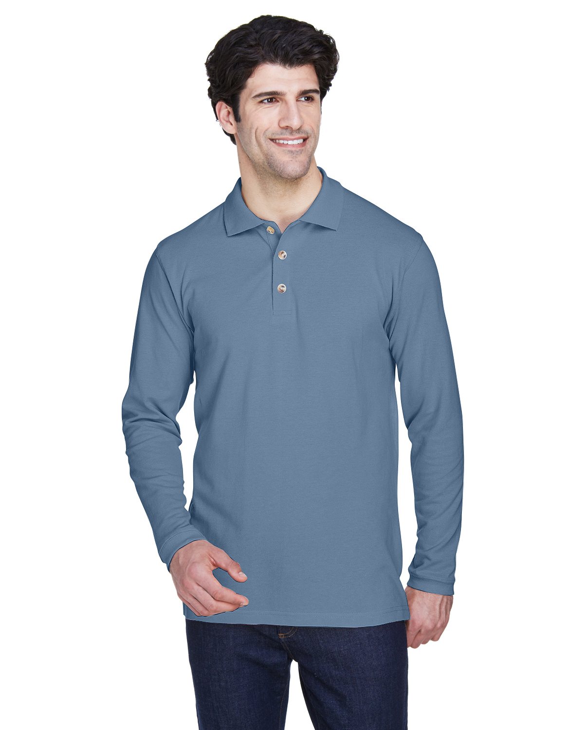 8532 UltraClub Adult Long-Sleeve Classic PiquÃ© Polo