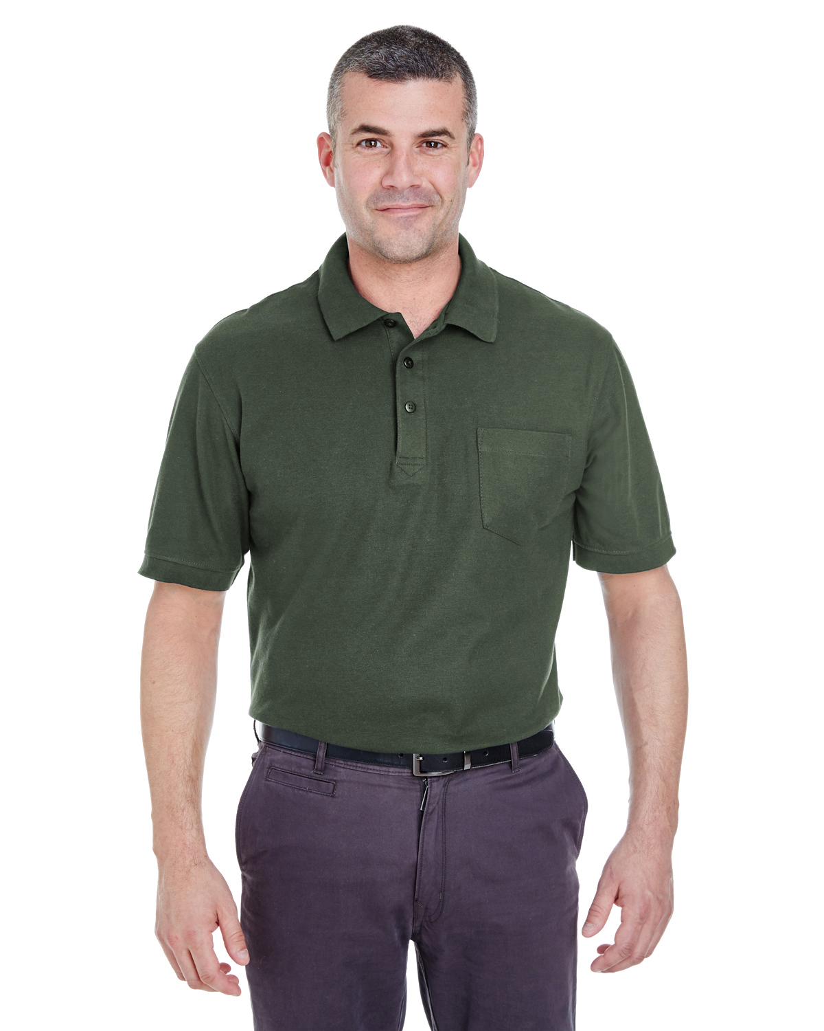 UltraClub Adult Whisper Piqué Polo with Pocket