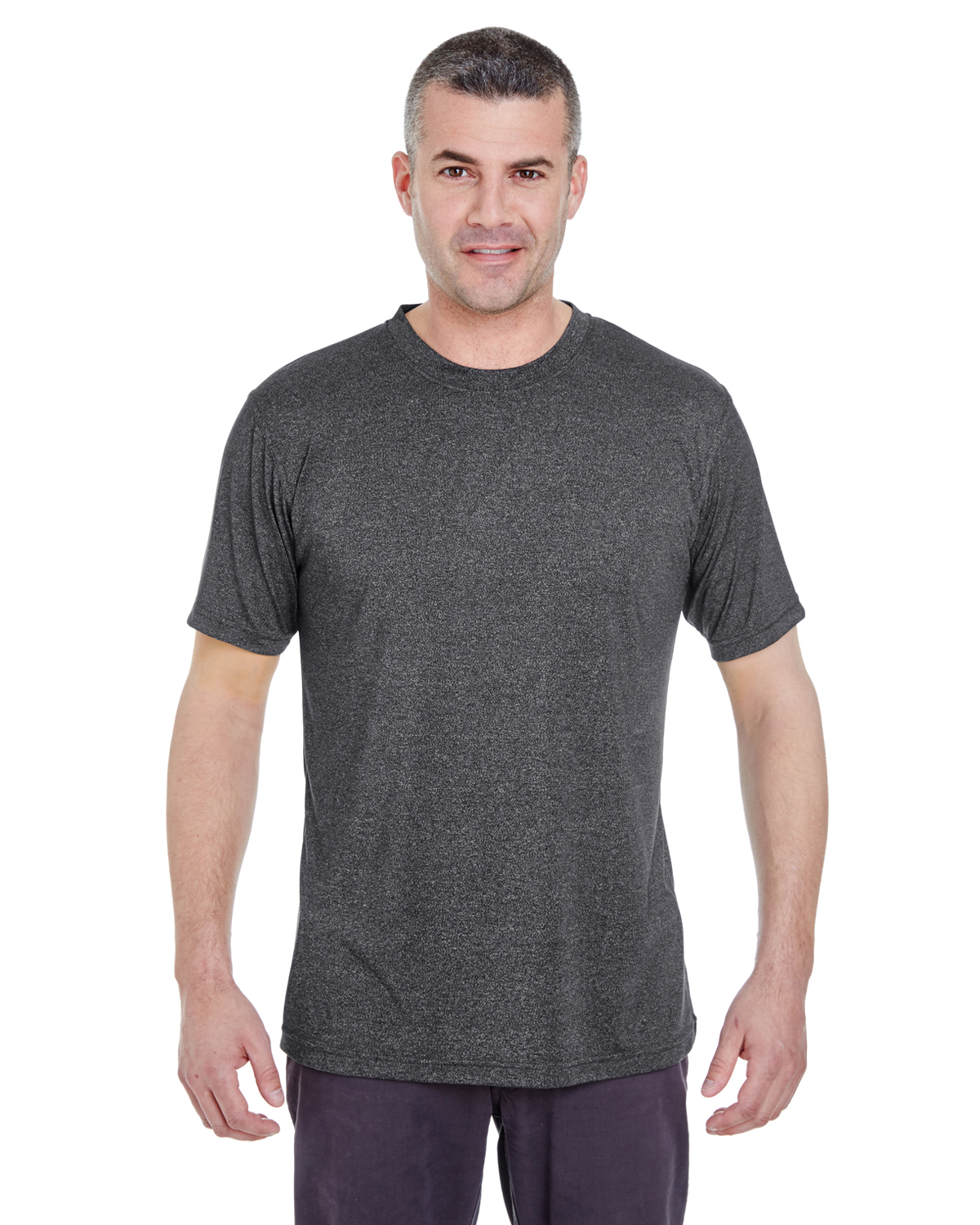 UltraClub Men\'s Cool & Dry Heathered Performance T-Shirt