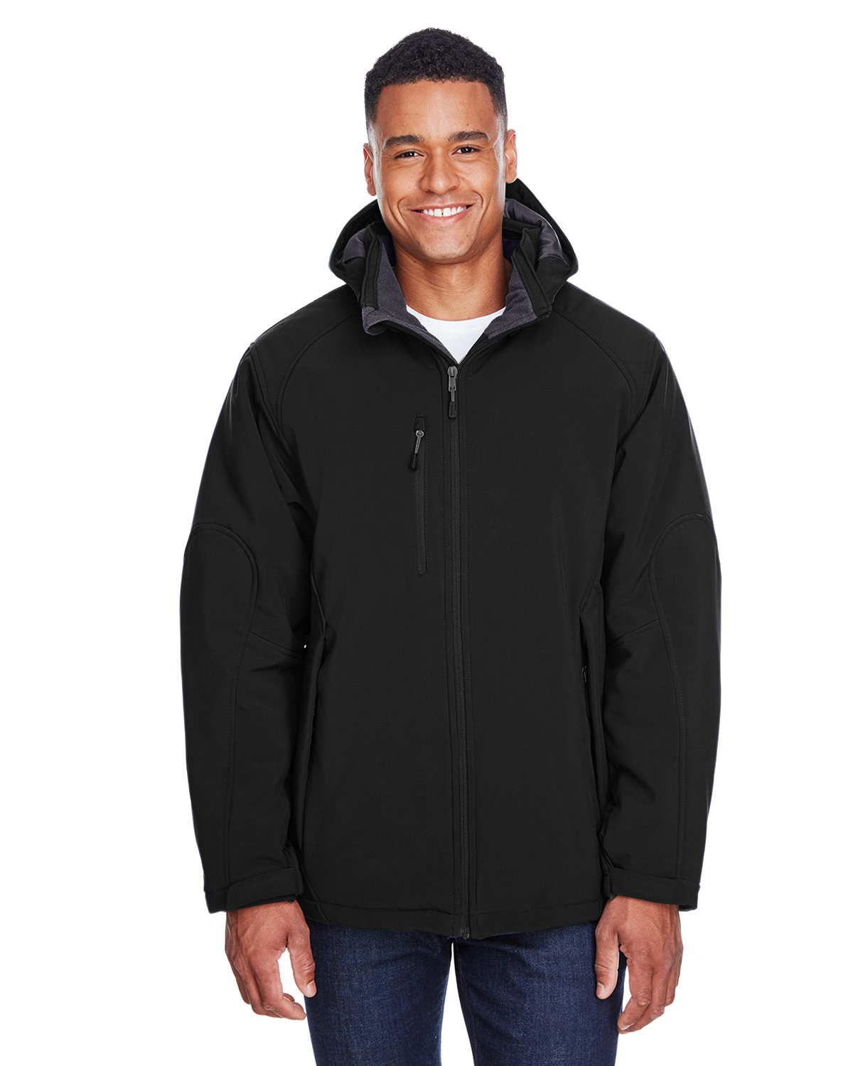 [AB] North End Men's Glacier Insulated Three-Layer Fleece Bonded Soft Shell Jacket with Detachable H