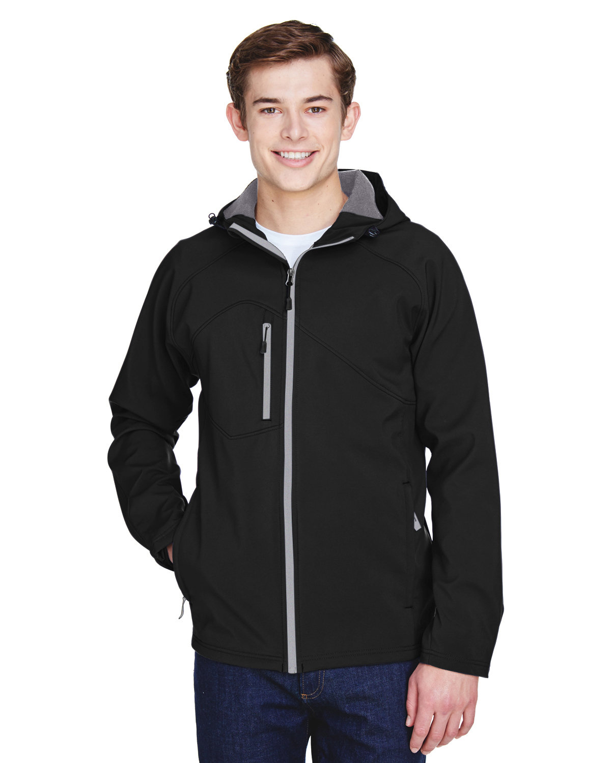 [AB] North End Men's Prospect Two-Layer Fleece Bonded Soft Shell Hooded Jacket