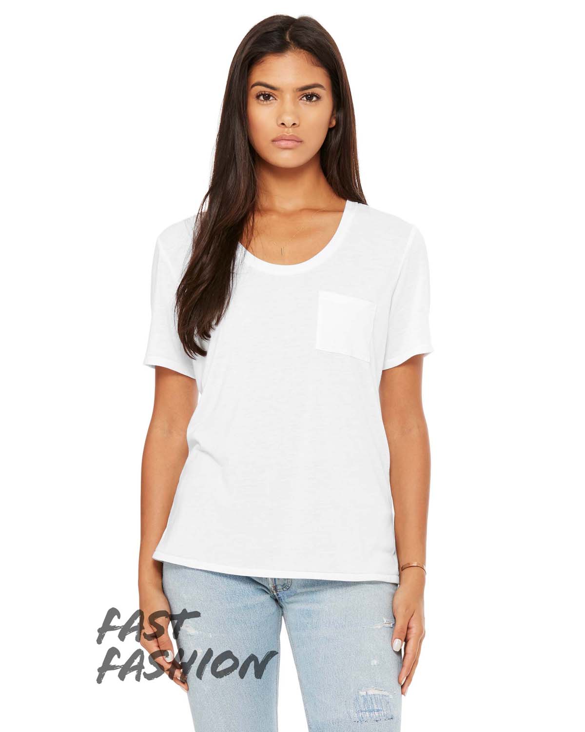 Bella + Canvas Fast Fashion Ladies\' Flowy Pocket T-Shirt