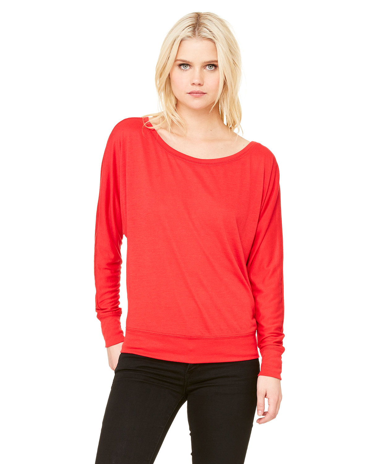 [AB] Bella + Canvas Ladies' Flowy Long-Sleeve Off Shoulder T-Shirt