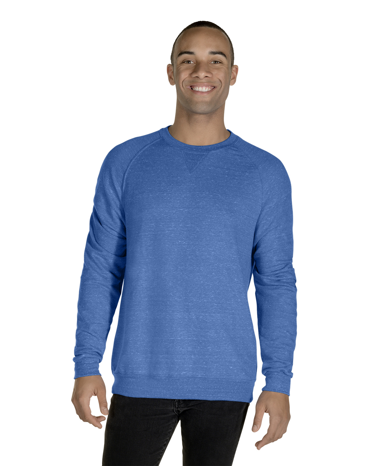 91MR   Jerzees Adult 7.2 oz., Snow Heather French Terry Crewneck Sweatshirt