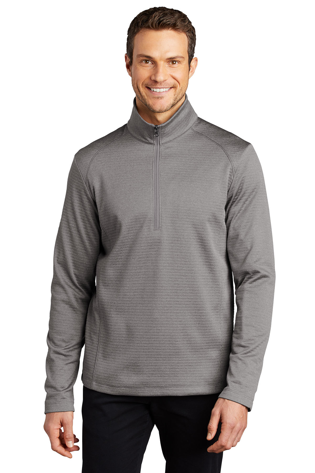 F248  Port Authority Â® Diamond Heather Fleece 1/4-Zip Pullover