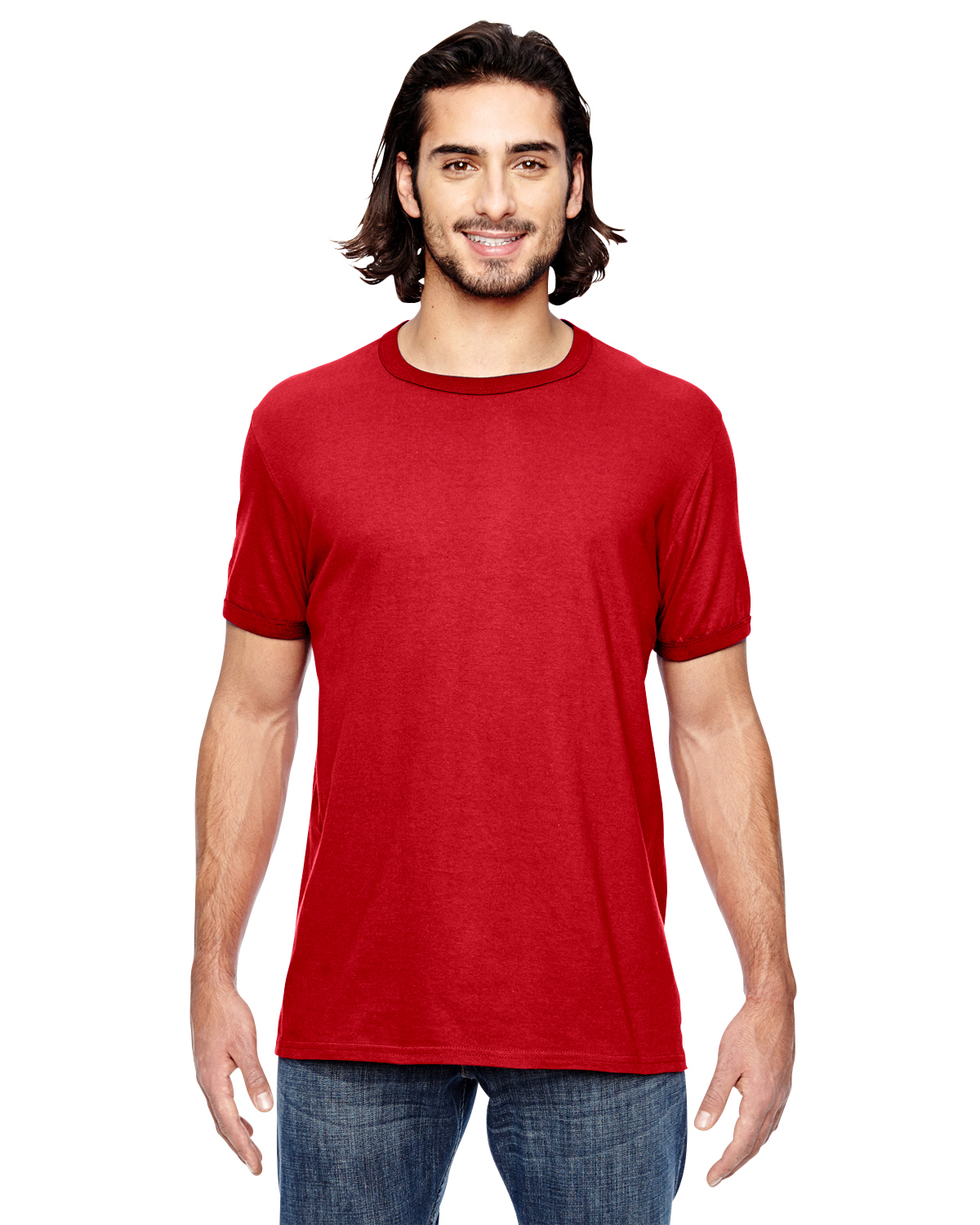 988AN Anvil Adult Lightweight Ringer T-Shirt