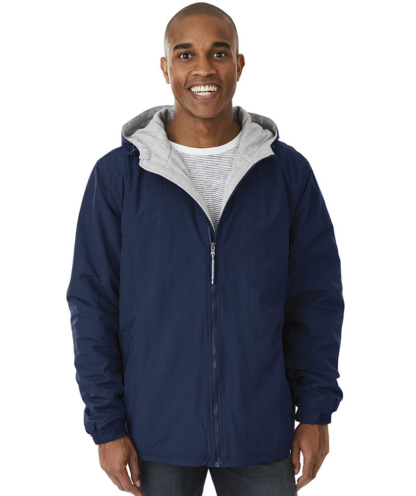 Crest Logo Portsmouth Jacket, Lined Windbreaker Raincoat, Full-Zip