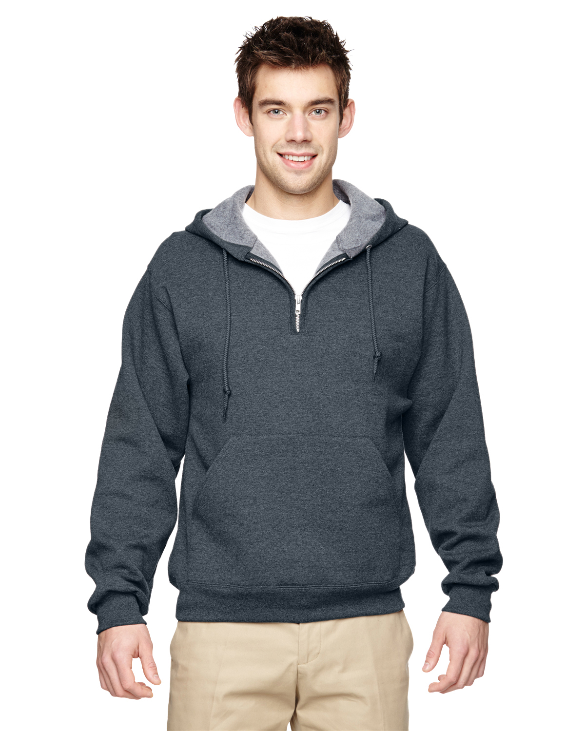 994MR   Jerzees Adult 8 oz. NuBlendÂ® Fleece Quarter-Zip Pullover Hood