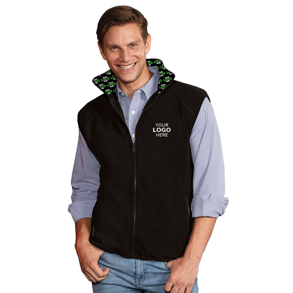 [BG] Your Logo Here Adult MicroFleece Zip Front Vest