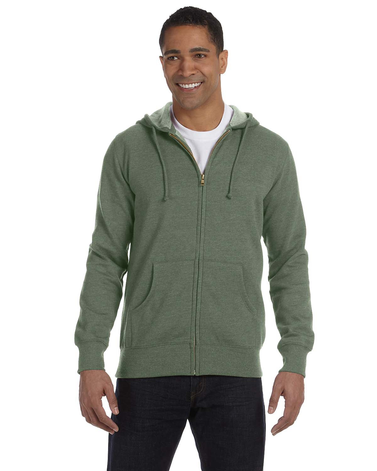 EC5680 econscious Men\'s 7 oz. Organic/Recycled Heathered Full-Zip Hood