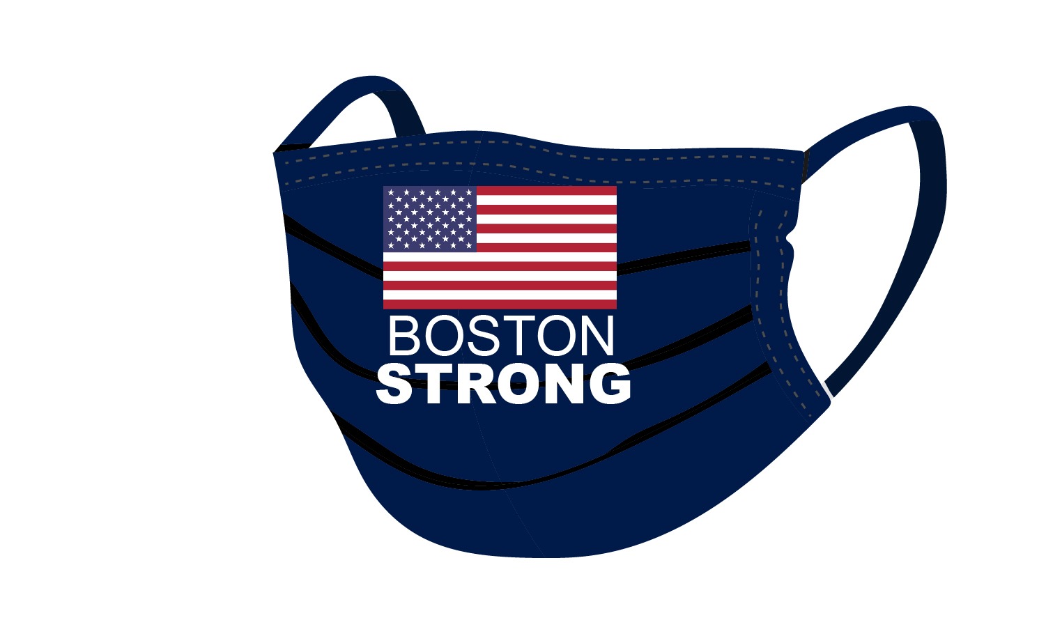 6821 BOSTON STRONG & USA FLAG WASHABLE & REUSABLE FACE COVERING MASK.