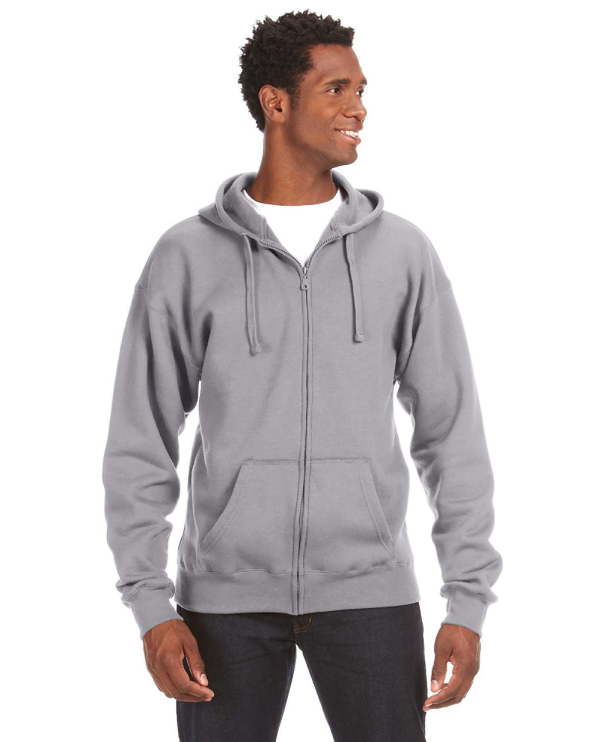 JA8821 J America Adult Premium Full-Zip Fleece Hood