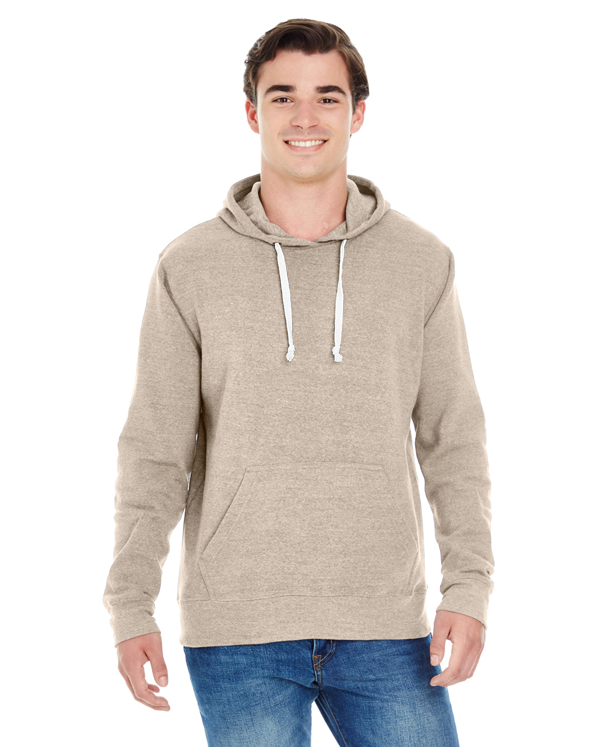 JA8871 J America Adult Triblend Pullover Fleece Hood