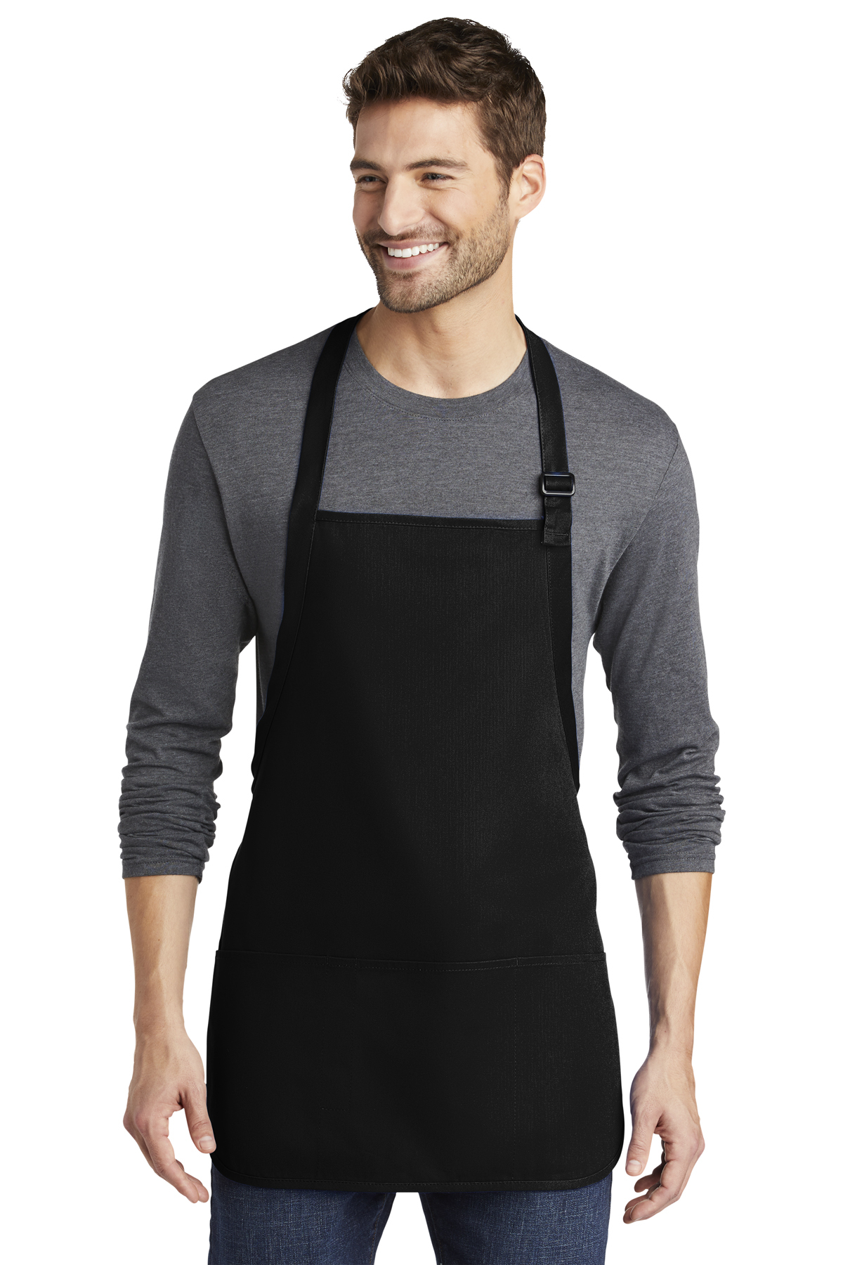 Port AuthorityÂ® Medium-Length Apron with Pouch Pockets