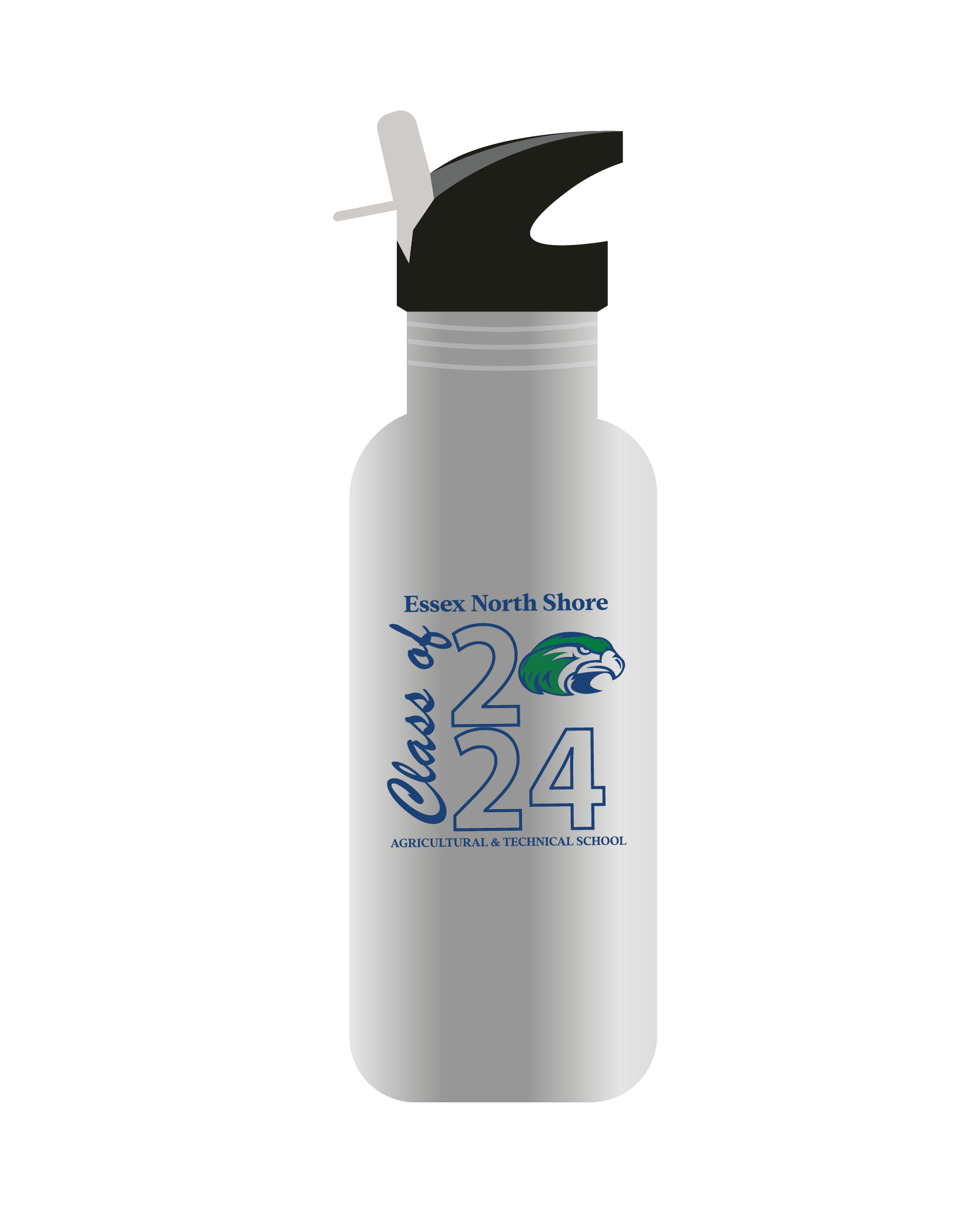 Essex North Shore PTO CLASS OF 2024 WATER BOTTLE - 600ML - W/STRAW TOP