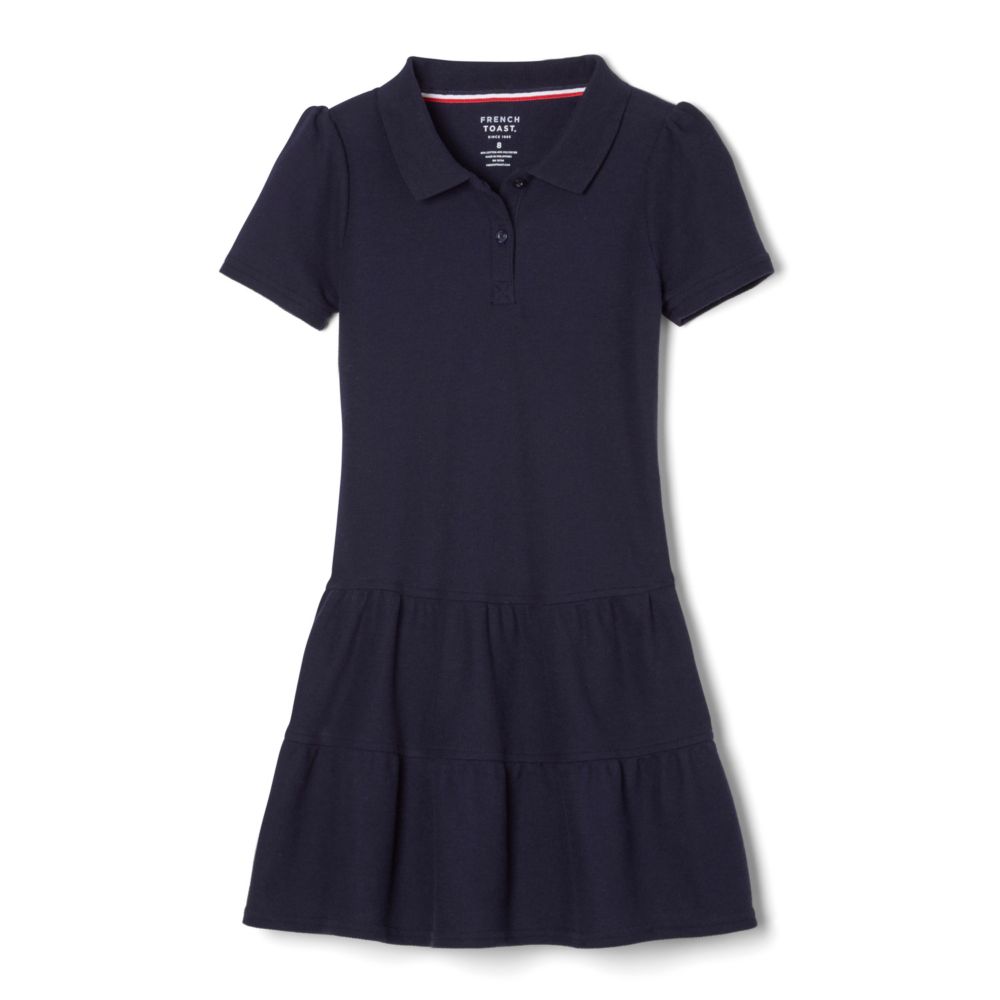 G RUFFLE PIQUE POLO DRESS