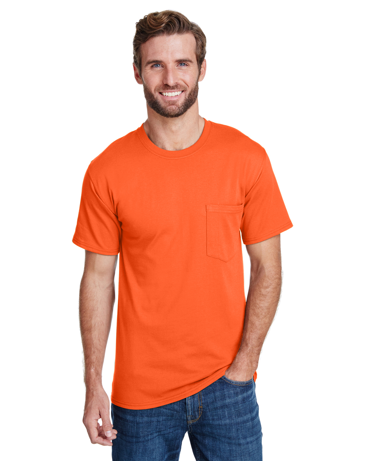 W110    Hanes Adult Workwear Pocket T-Shirt
