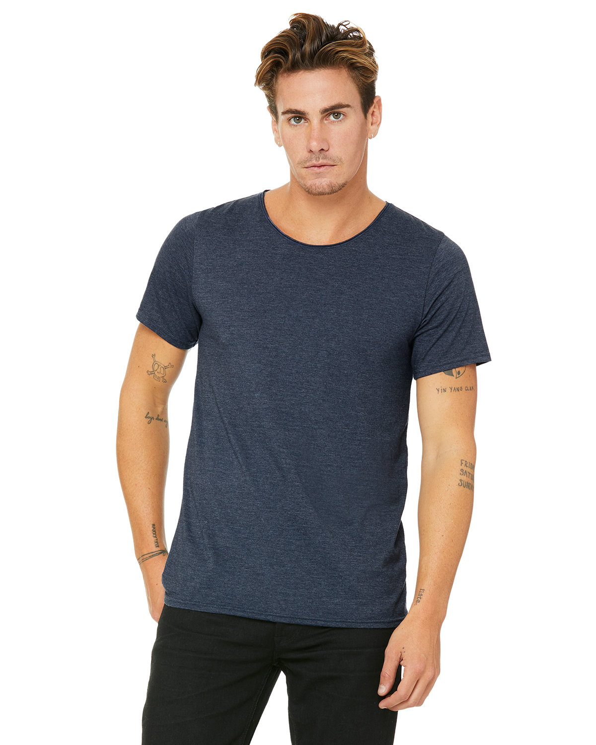 [AB] Bella + Canvas Men's Jersey Raw Neck T-Shirt