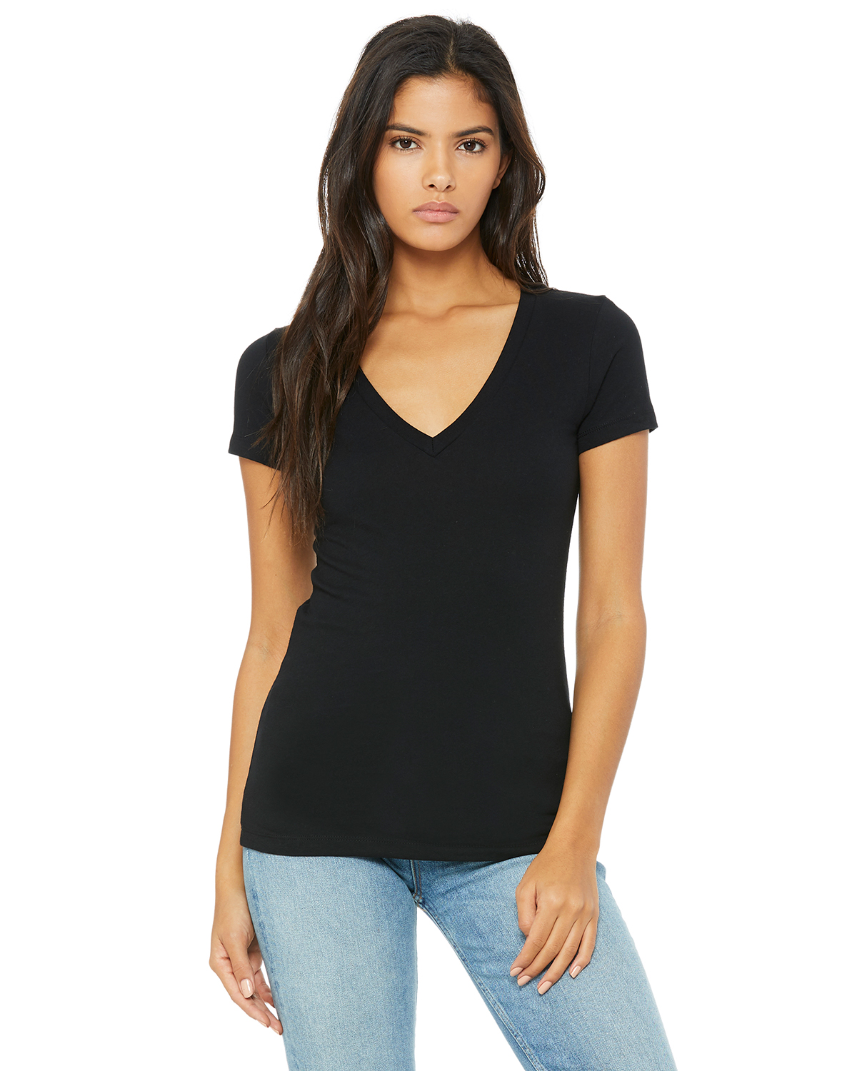 Black Lives Matter B6035 Bella + Canvas Ladies' Jersey Short-Sleeve Deep V-Neck T-Shirt
