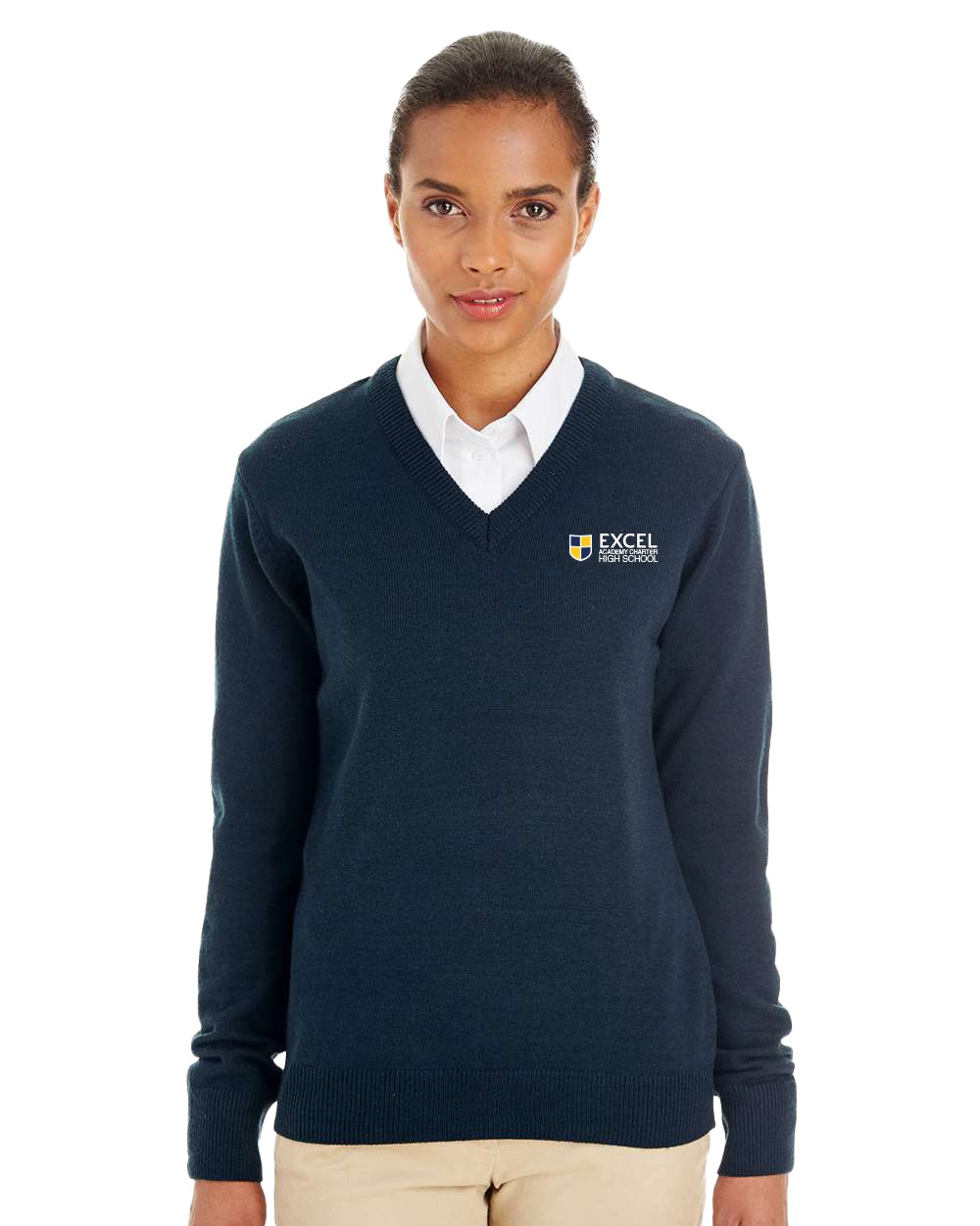 Excel Women\'s Pilbloc V-Neck Sweater - M420W