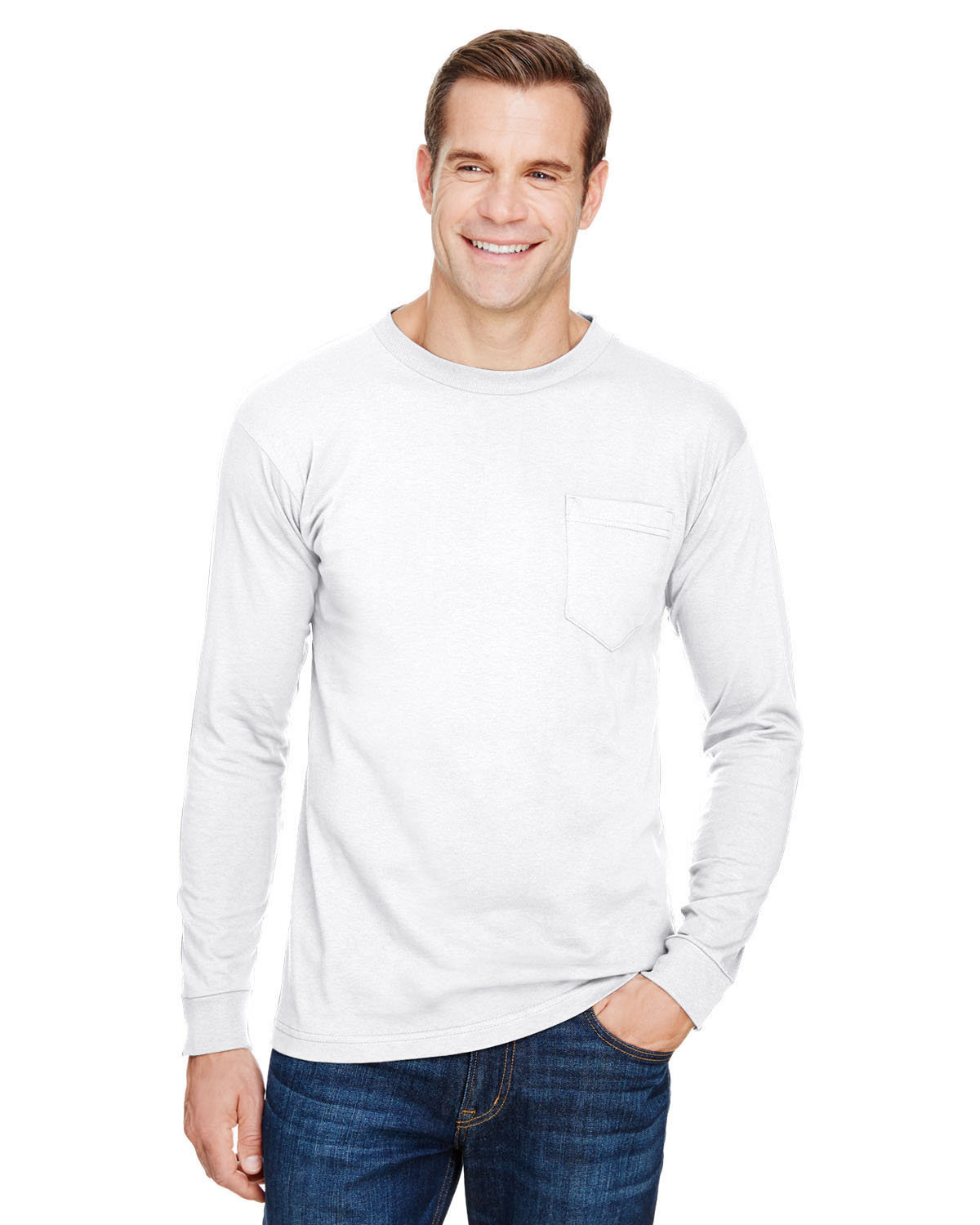 [AB] Bayside Unisex USA Made Long-Sleeve Pocket T-Shirt