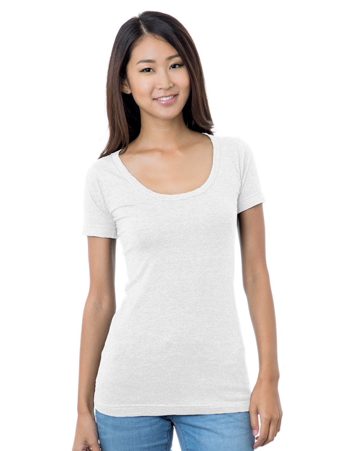 [AB] Bayside Ladies' USA Made Wide Scoop Neck T-Shirt