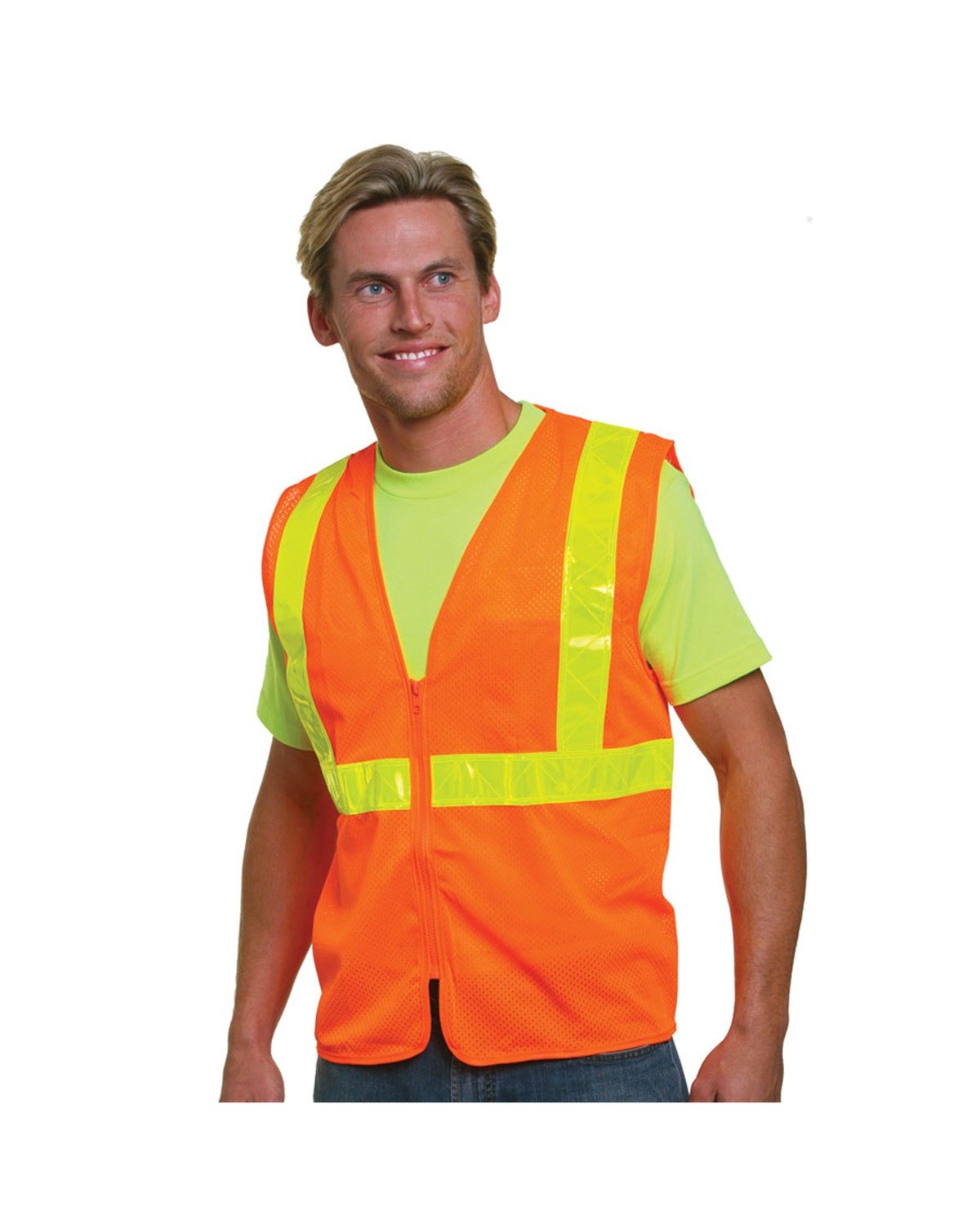 [AB] Bayside Unisex USA Made M22610/LZ Class 2 Level 2 ANSI High Vis Mesh Safety Vest