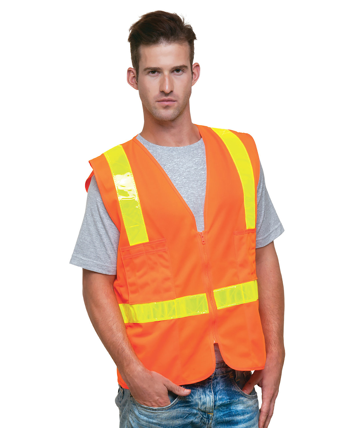 [AB] Bayside Unisex USA Made  22Surv-Y Class 2 ANSI High Vis Surveyor Safety Vest