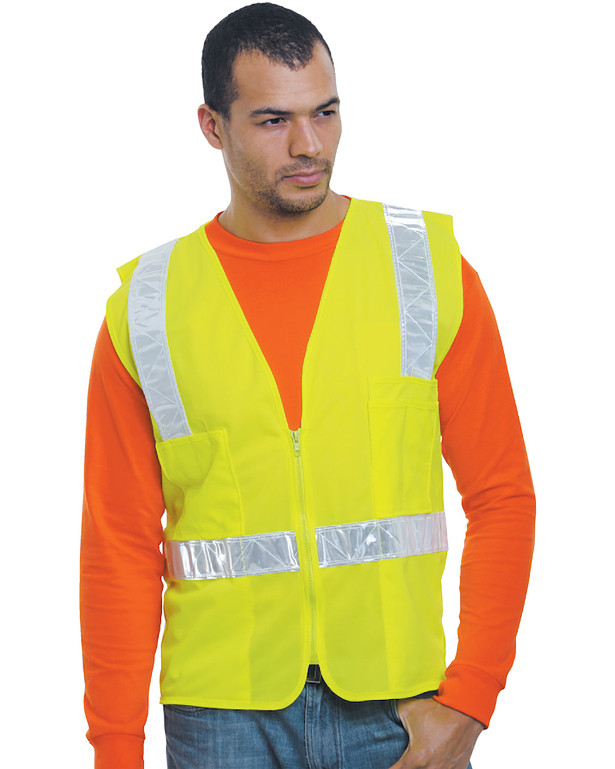 [AB] Bayside Unisex USA Made 22Surv-R Class 2 ANSI High Vis Surveyor Safety Vest