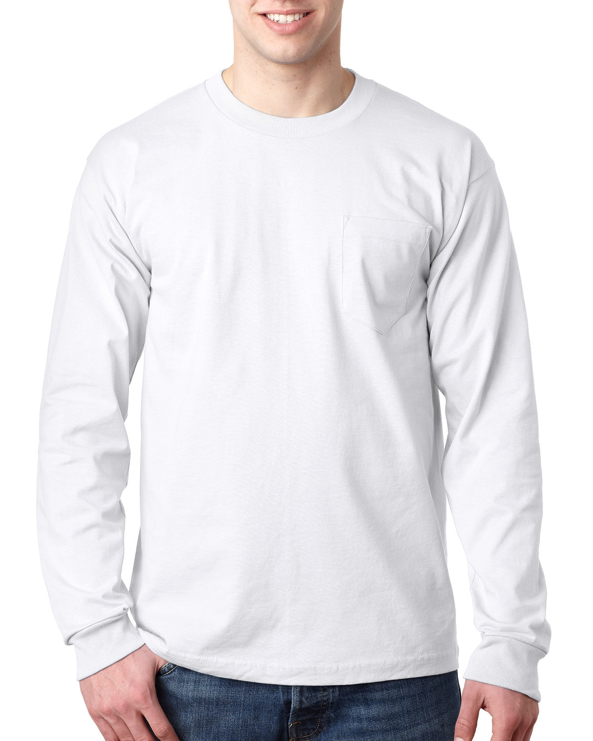 [AB] Bayside Adult USA Made Heavyweight Long-Sleeve Pocket T-Shirt