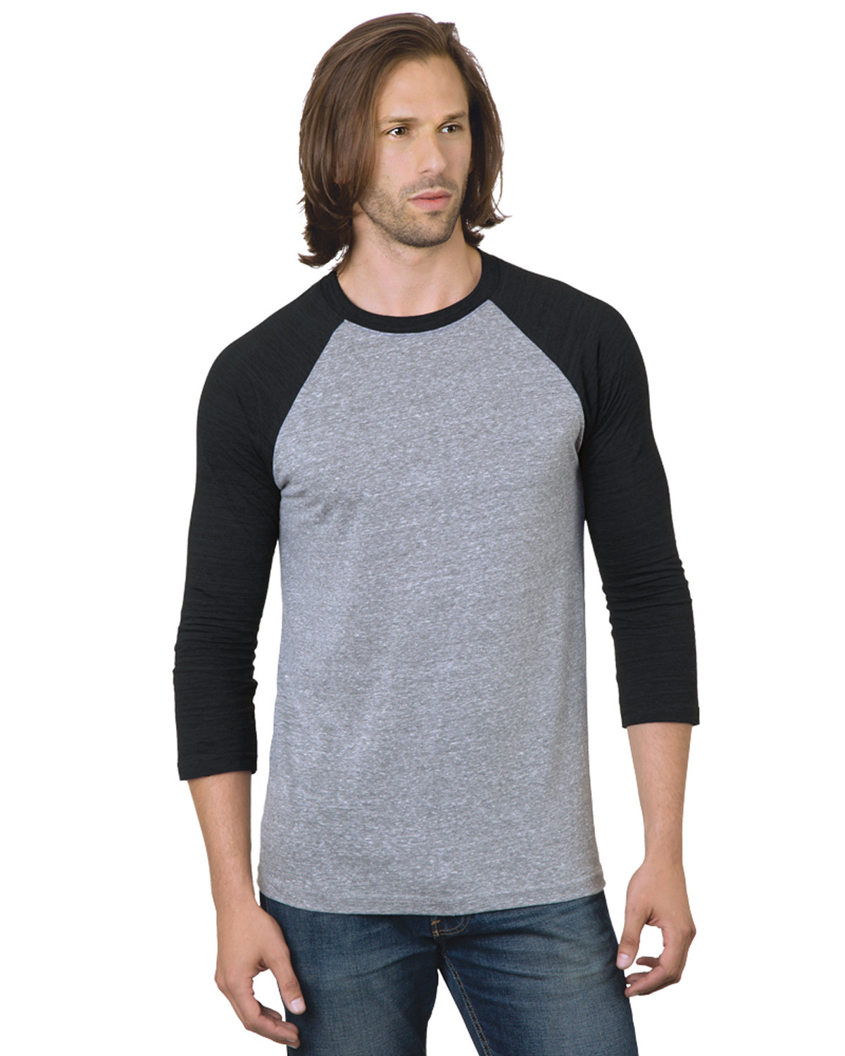 [AB] Bayside Unisex Three-Quarter Sleeve Raglan T-Shirt