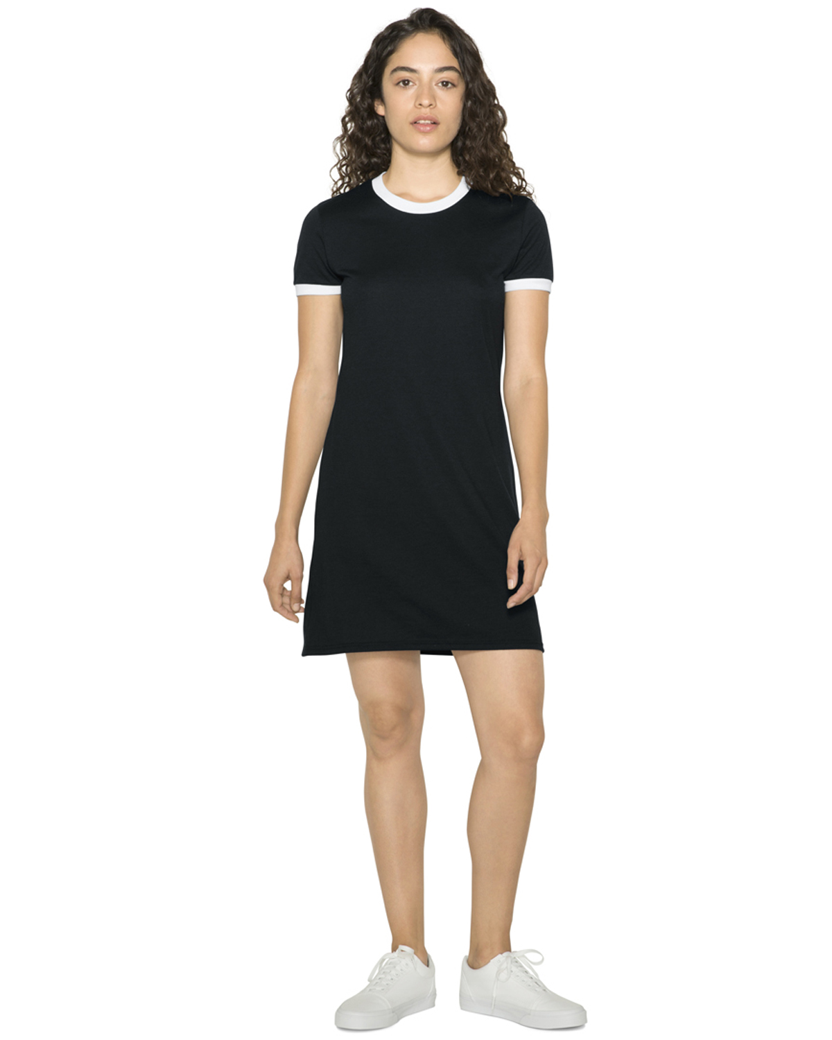 American Apparel Ladies\' Poly-Cotton Ringer T-Shirt Dress