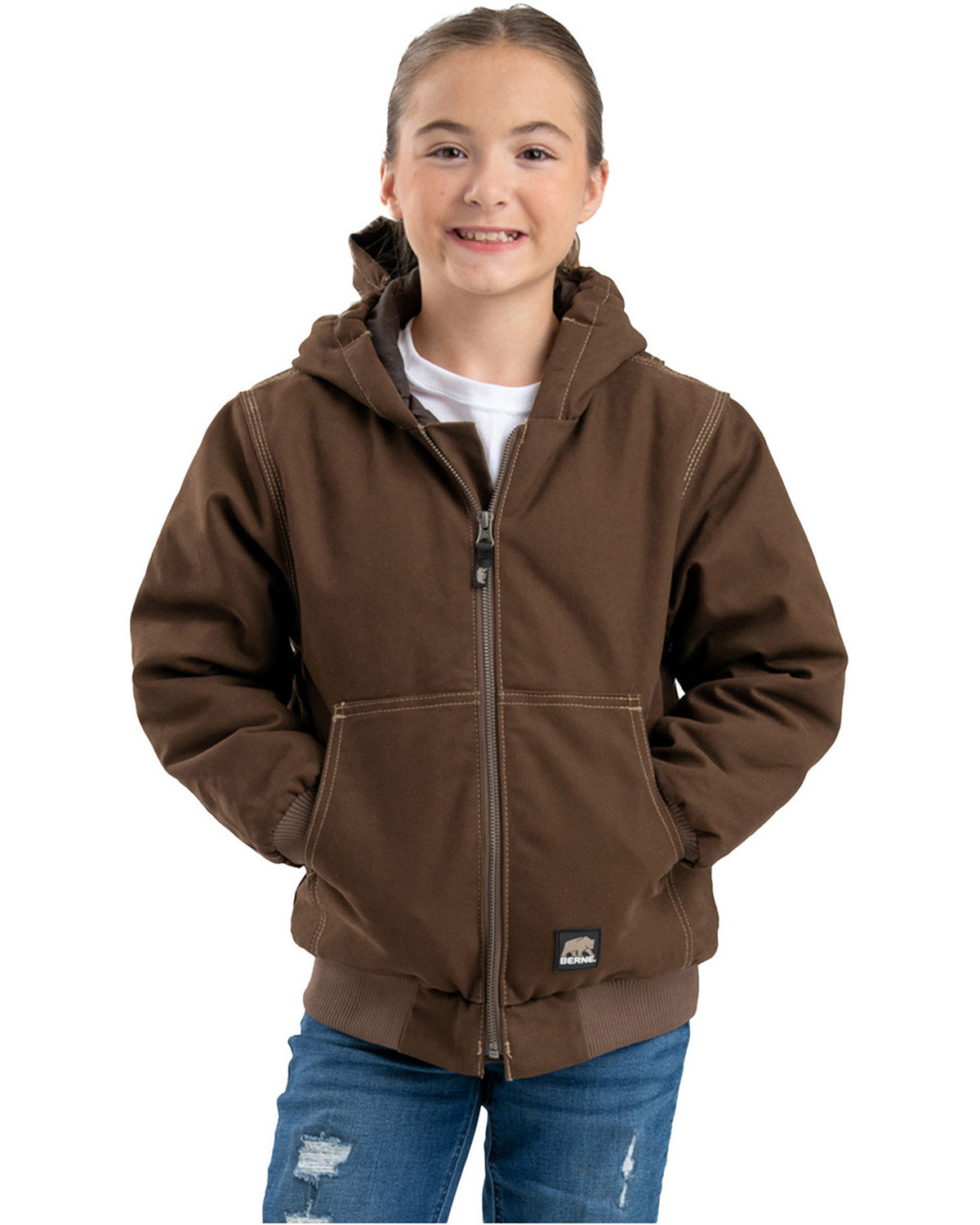 [AB] Berne Youth Highland Softstone Duck Hooded Jacket