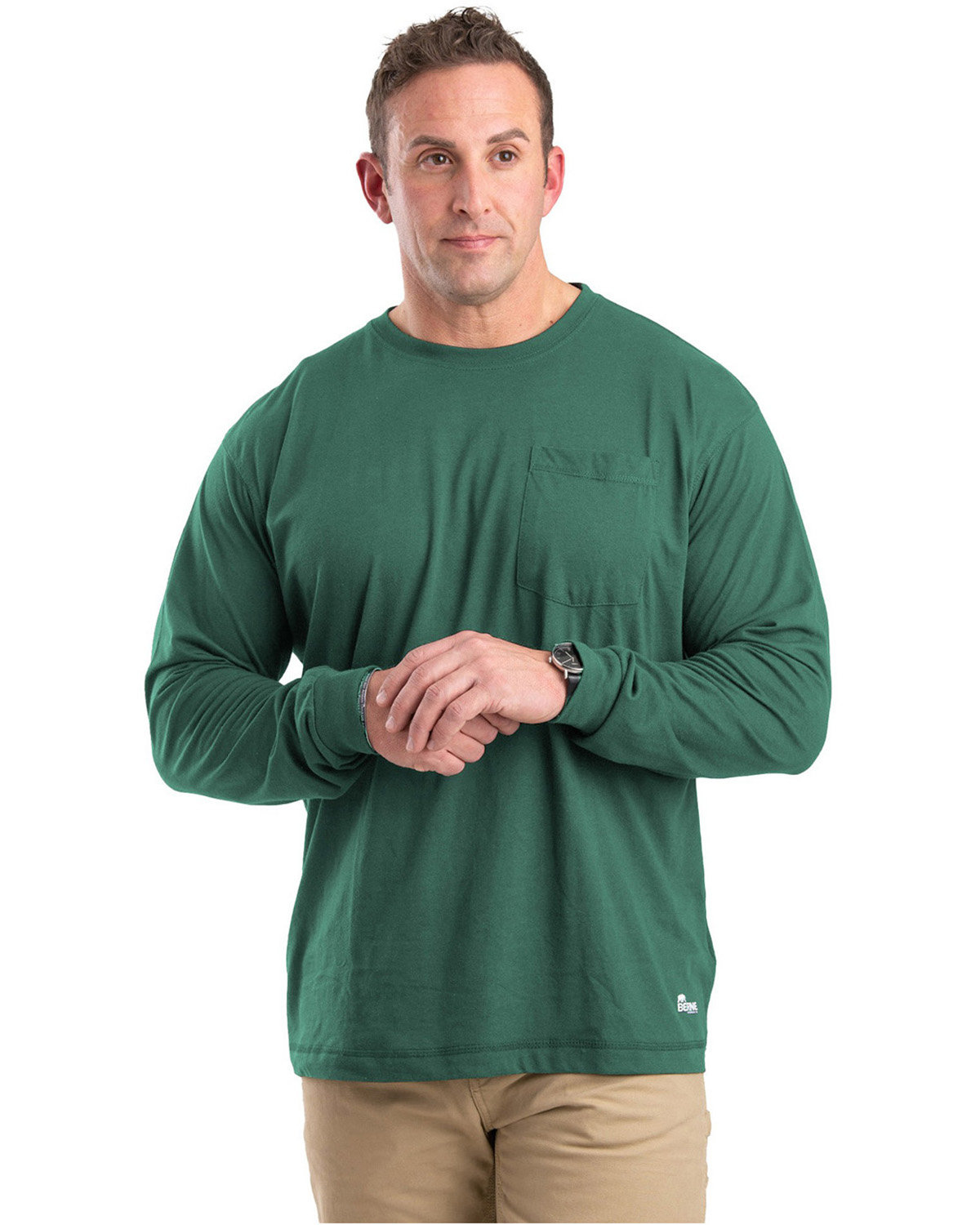 [AB] Berne Unisex Performance Long-Sleeve Pocket T-Shirt